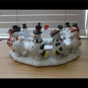 PARTYLITE SNOWMAN 3 WICK CANDLE HOLDER RETIRED